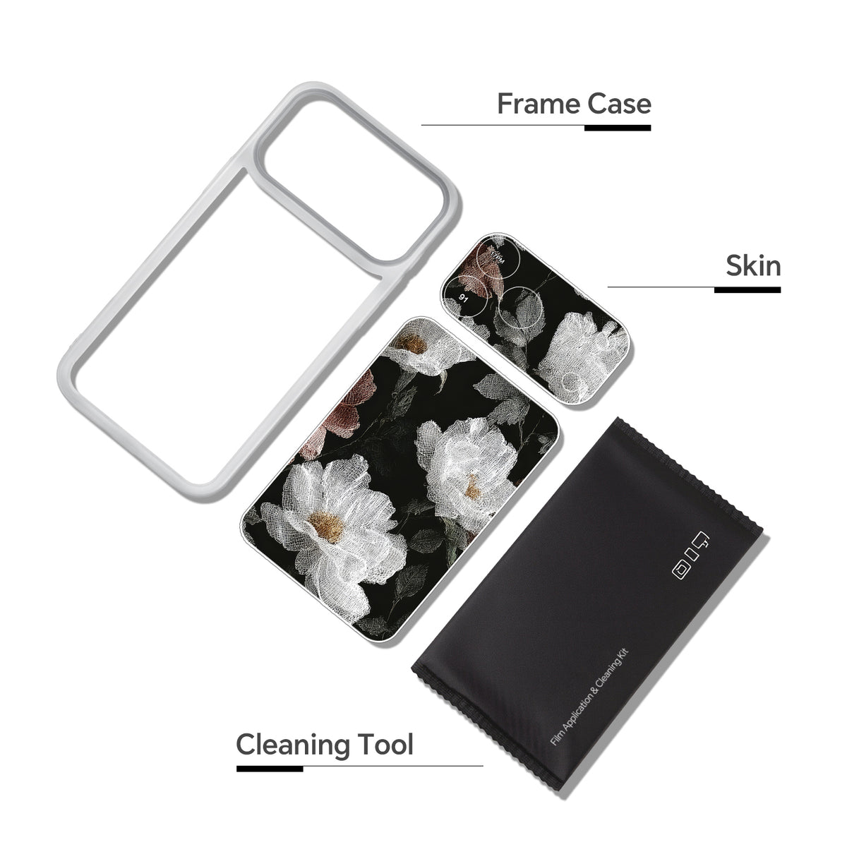 Camera Skin Kit for iPhone 17 Pro Silver | STICKSOO