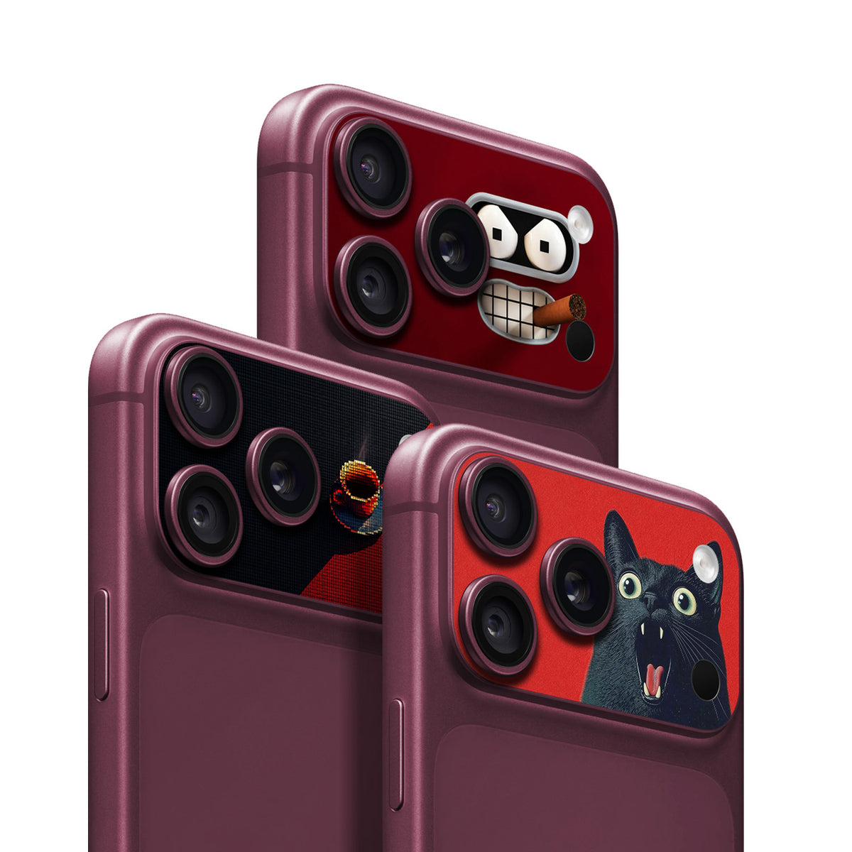 iPhone 18 Pro / Pro Max burgundy camera skin main 1