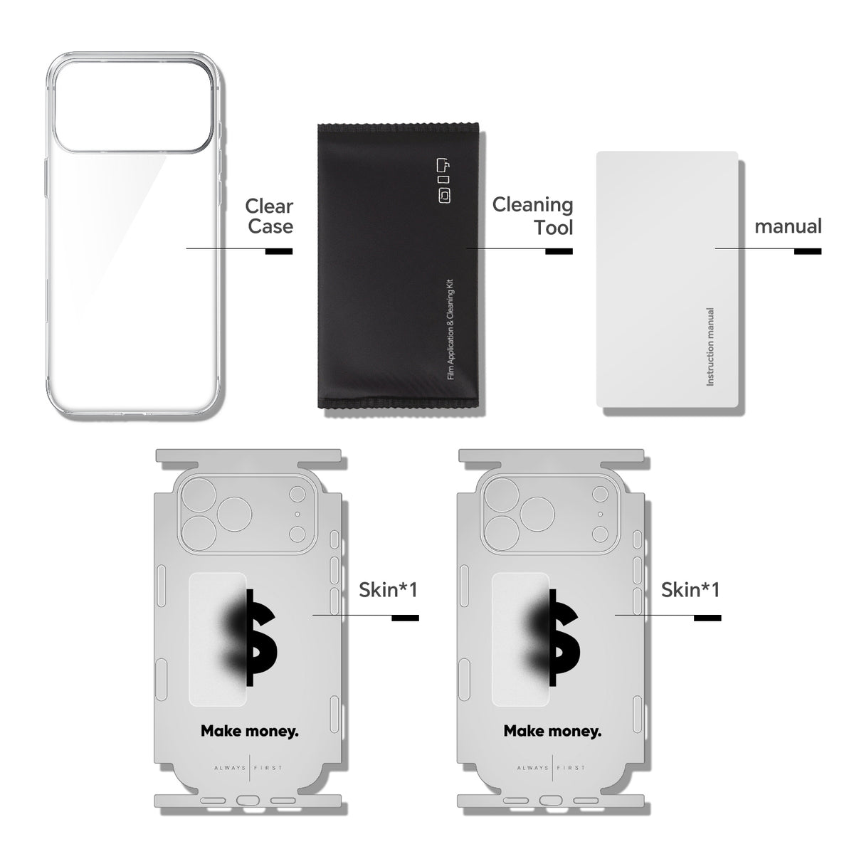 Phone Skin for iPhone 17 Pro and iPhone 17 Pro Max — Silver — product view 9