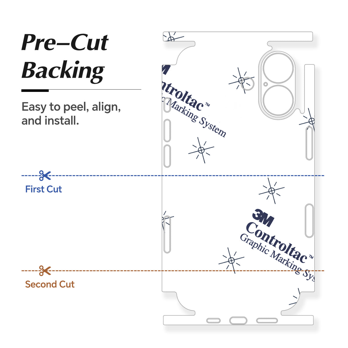 Phone Skin — pre-cut backing for installation