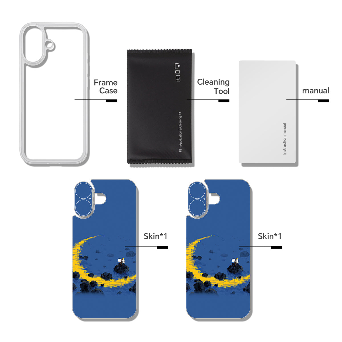 STICKSOO Camera Skin Kit for iPhone 17 Mist Blue - product image 6