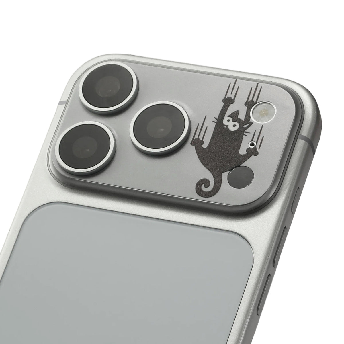 STICKSOO Camera Skin real photo on Silver iPhone 17 Pro, product detail view 2