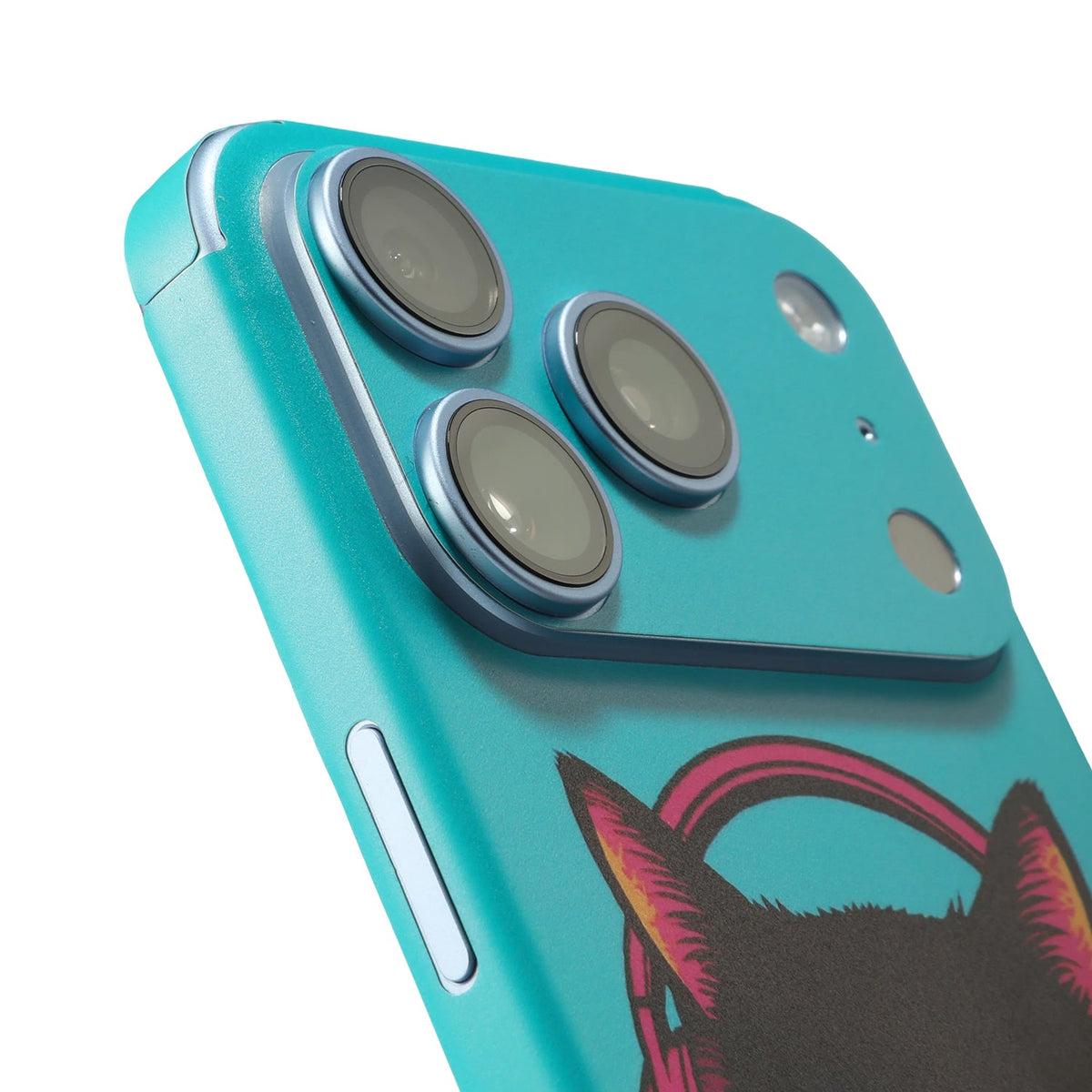 STICKSOO full-body Phone Skin, real photo on Glacier iPhone 18 Pro, white-background view 1; alternate-colour example for this product