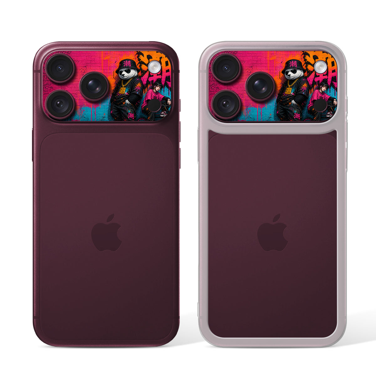 
Camera Skin for iPhone 18 Pro Burgundy — Design 1445