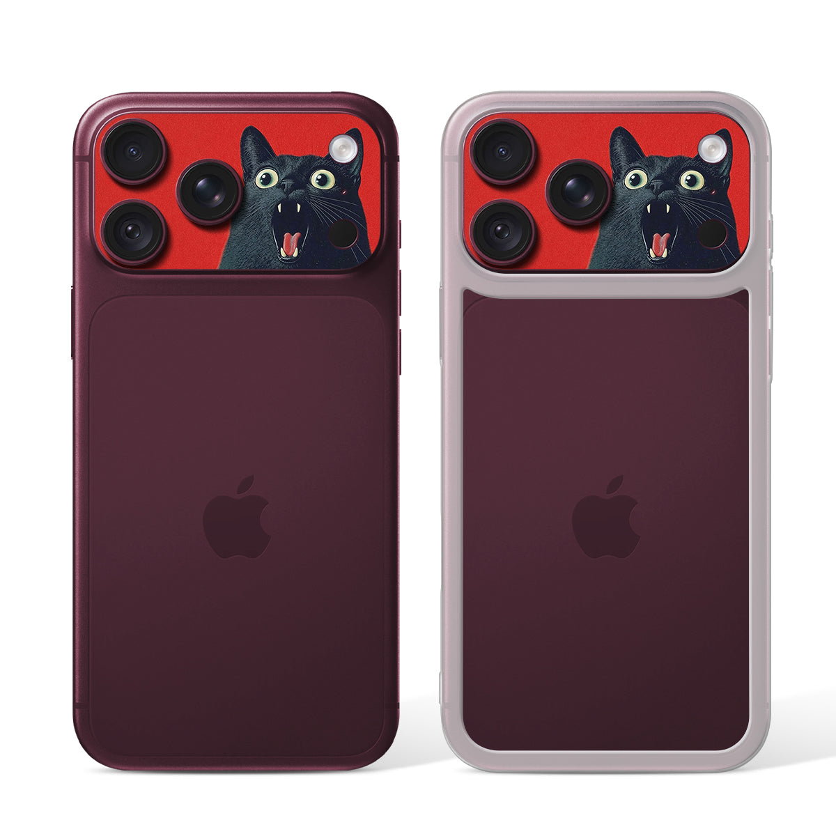 
Camera Skin for iPhone 18 Pro Burgundy — Design 1470