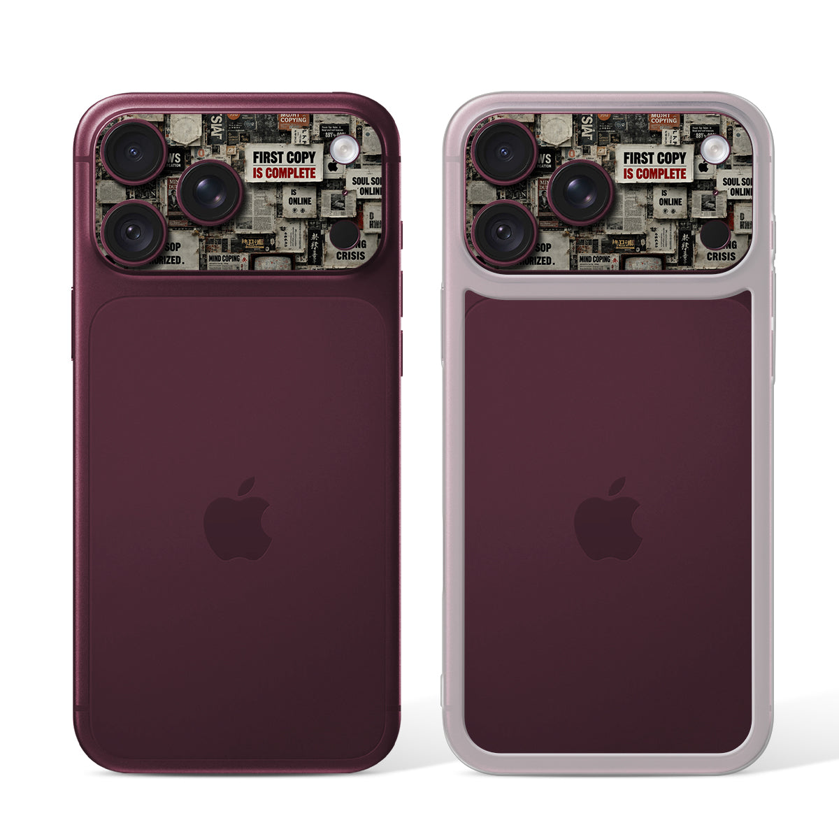 
Camera Skin for iPhone 18 Pro Max Burgundy — Design 1689