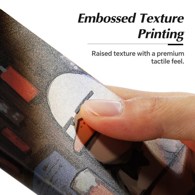 STICKSOO Phone Skin — close-up of raised, embossed print texture