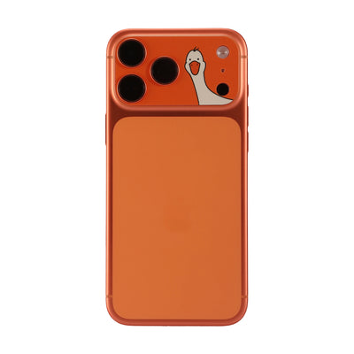 STICKSOO Camera Skin real photo on Cosmic Orange iPhone 17 Pro Max, product detail view 1
