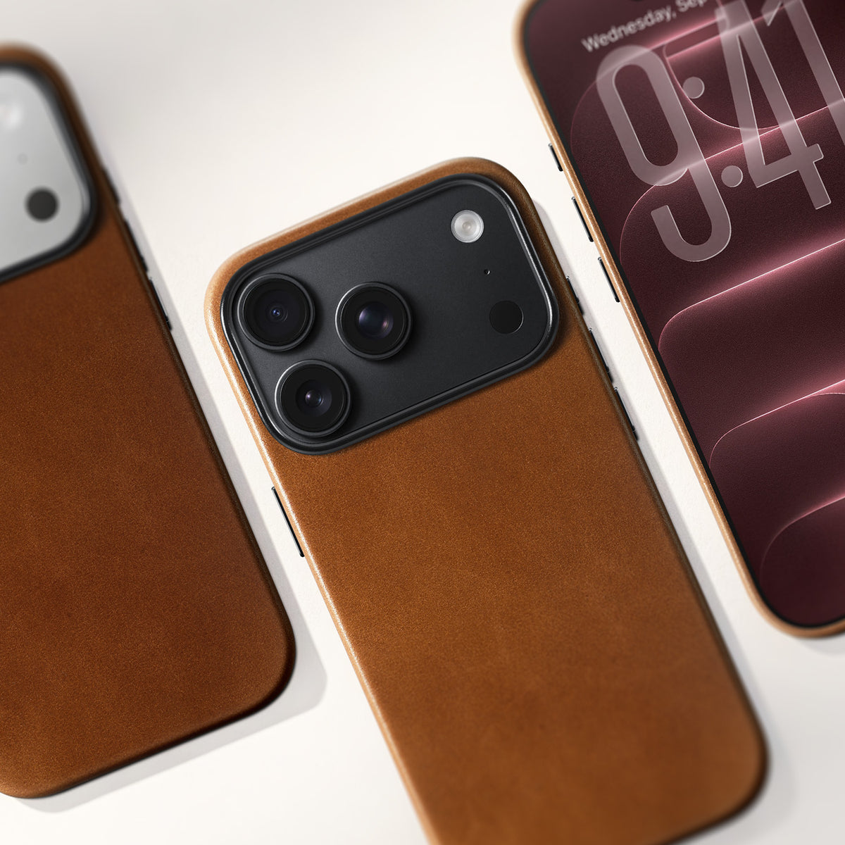 Leather cases shown on iPhone 18 Pro phones
