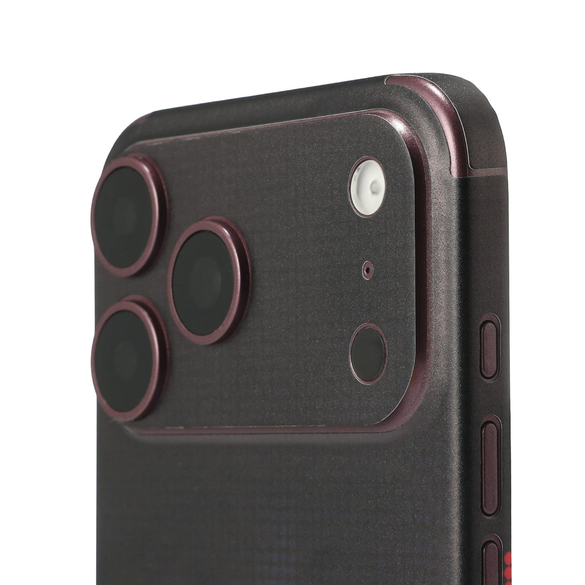 STICKSOO full-body Phone Skin, real photo on Burgundy iPhone 18 Pro Max, white-background view 4; alternate-colour example for this product